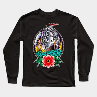 Rough Seas ( Traditional Clipper Ship ) Long Sleeve T-Shirt